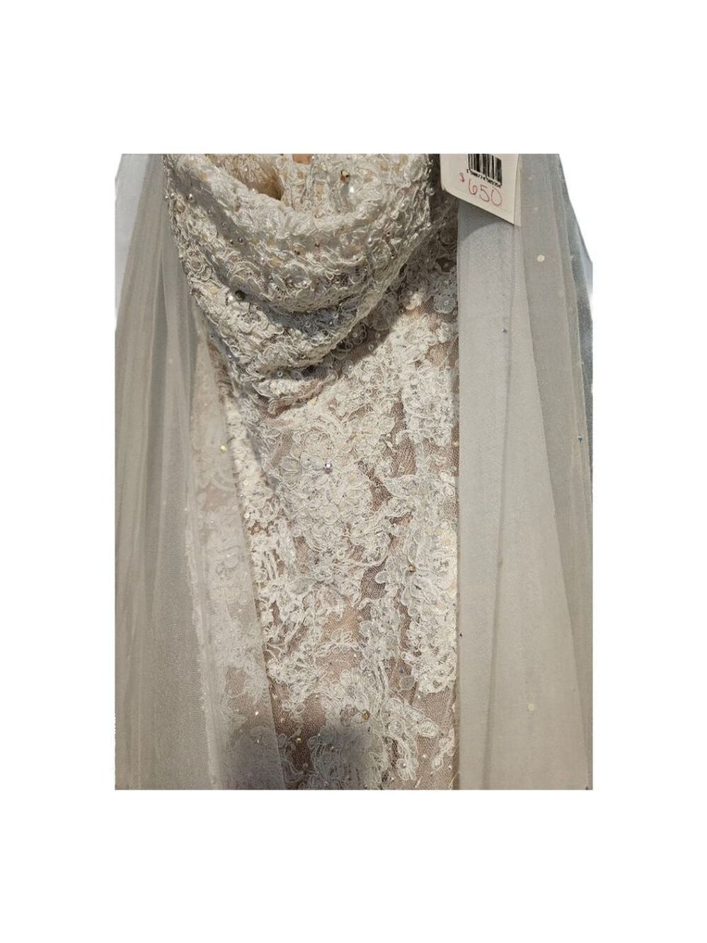 Sherri Hill Ivory Nude Lace Wedding Dress US 10 - Picture 9 of 15
